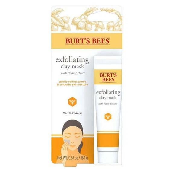 Burt's Bees Exfoliating Clay Mask w/ Plum Extract 0.57 oz - New In Box & Sealed - Picture 1 of 1